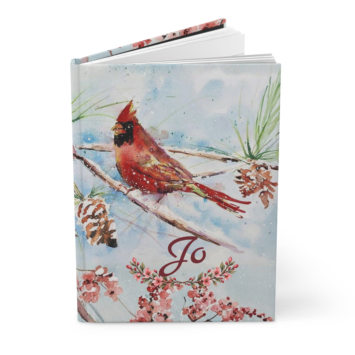 Personalized Jo Cardinal Journal, Isaiah 40:8 Christian Prayer Journal, Bible Verse Notebook, Faith Gift for Her