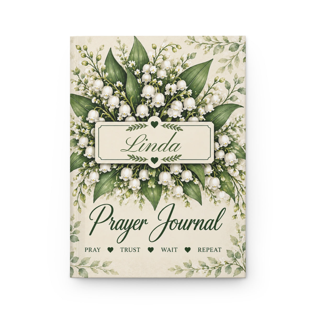 Personalized May Birth Flower Prayer Journal, Lily of the Valley Christian Journal with Name, May Birthday Gift for Her, Bible Verse Journal