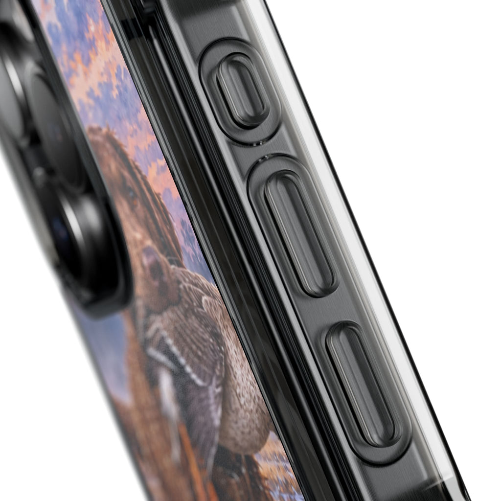 Clear Magnetic Phone Case — Chocolate Lab with Duck in swamp