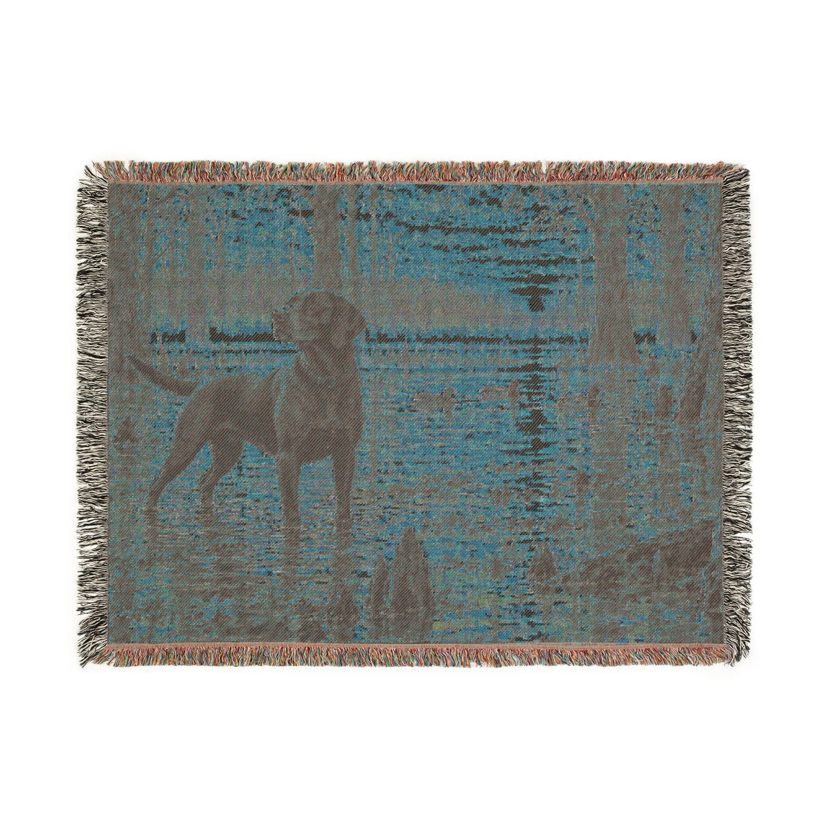 Sunset Marsh Woven Blanket — Chocolate Lab Lakeside Throw