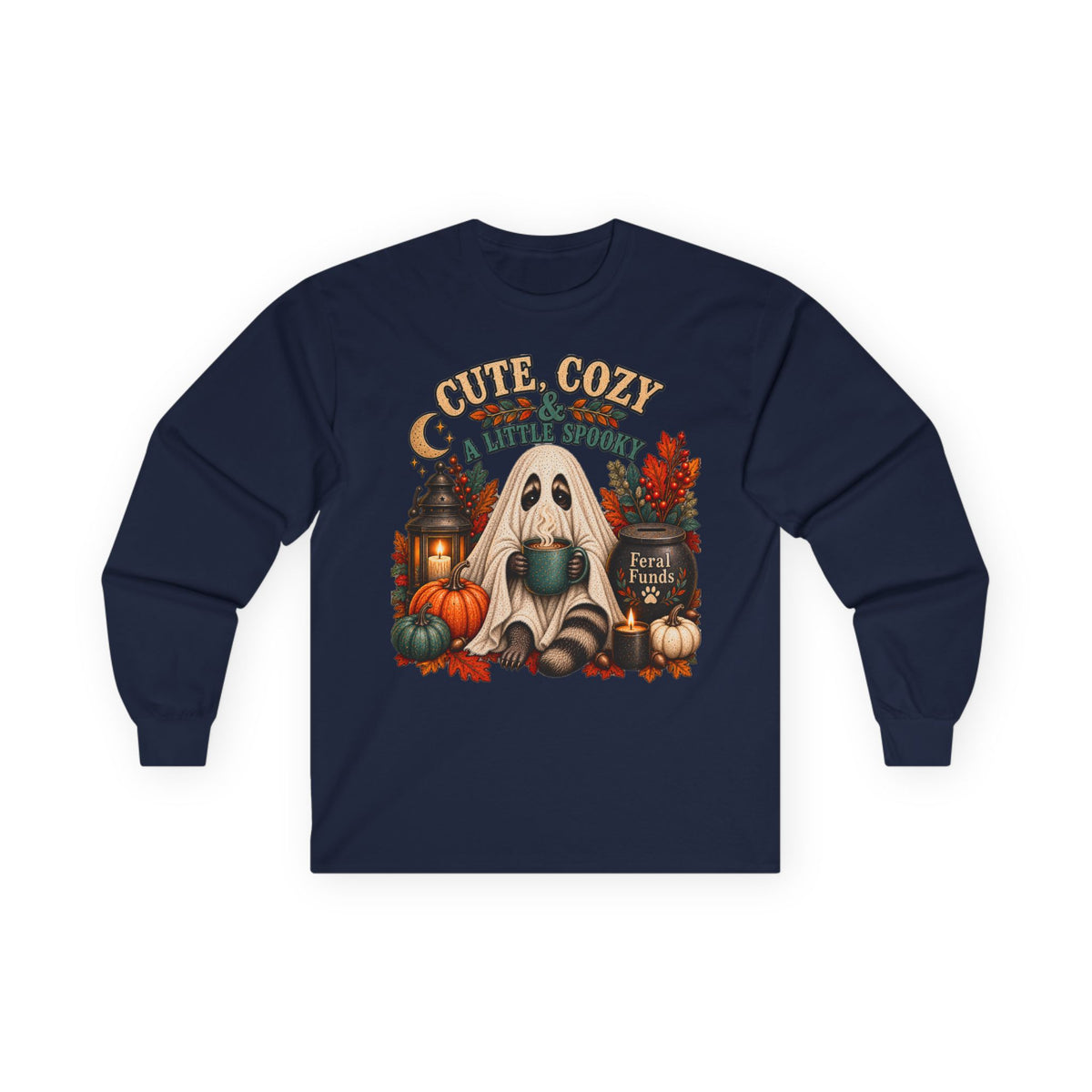 Cozy Ghost Fall Long Sleeve Shirt | Pumpkin Halloween Long Sleeve Tee