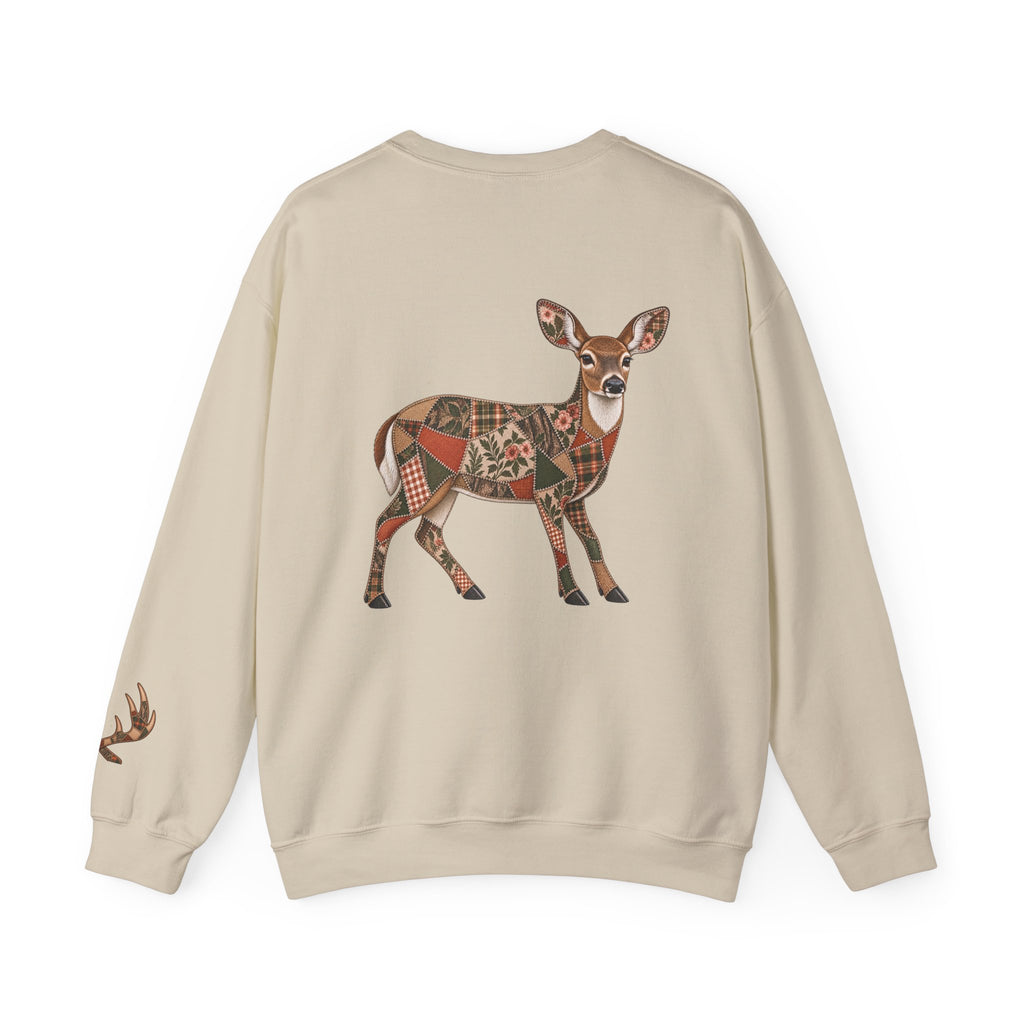 Copy of Faux Patchwork Doe Deer Shirt, Hunting Tee, Rustic Deer Hunter Gift