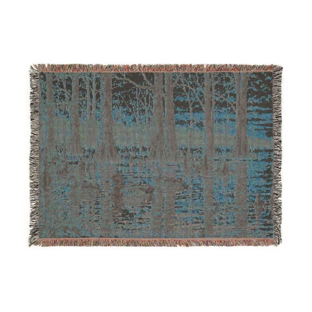 Duck Marsh Woven Blanket — Scenic Woodland Duck Hunting Throw