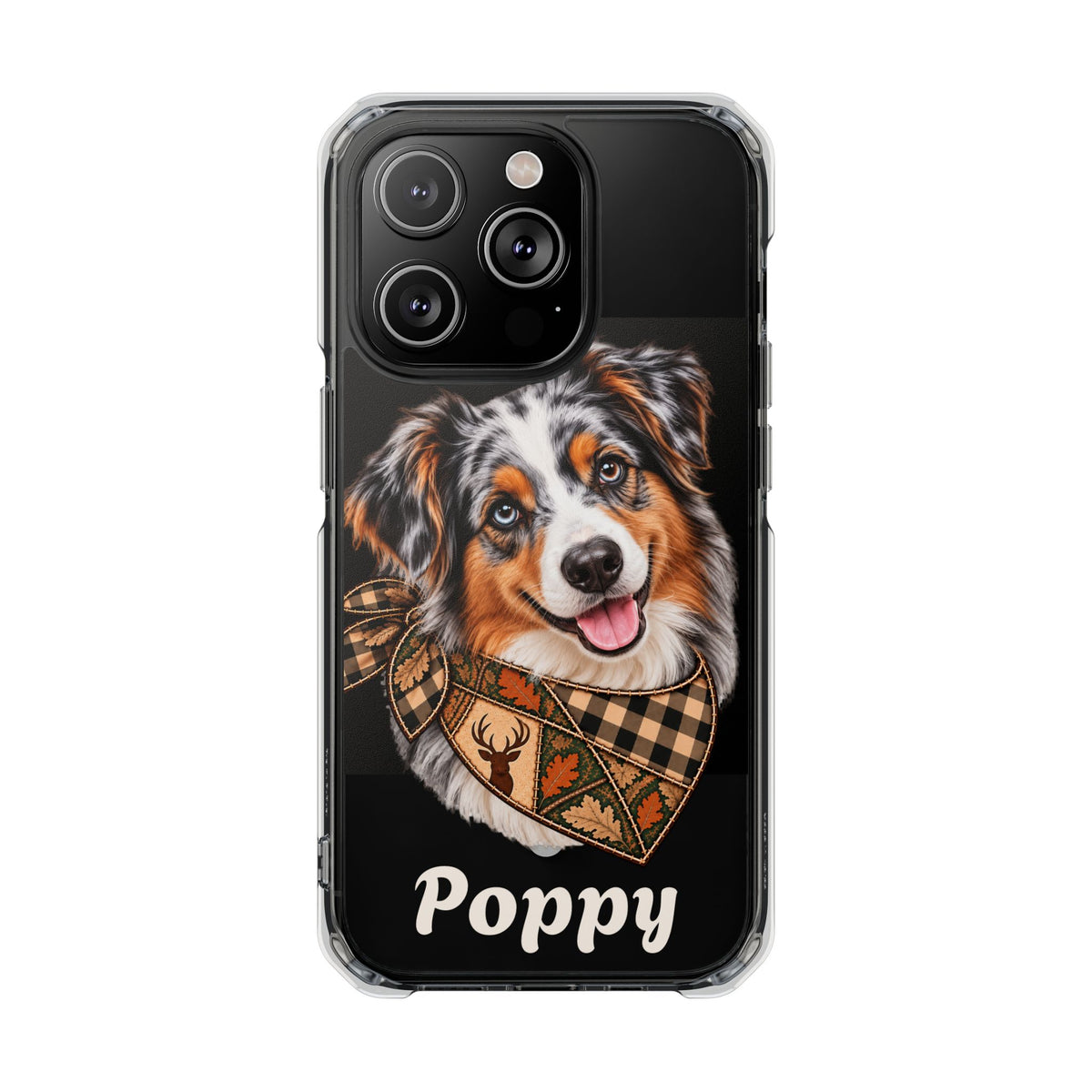 Clear Magnetic Phone Case — Australian Shepherd Personalized