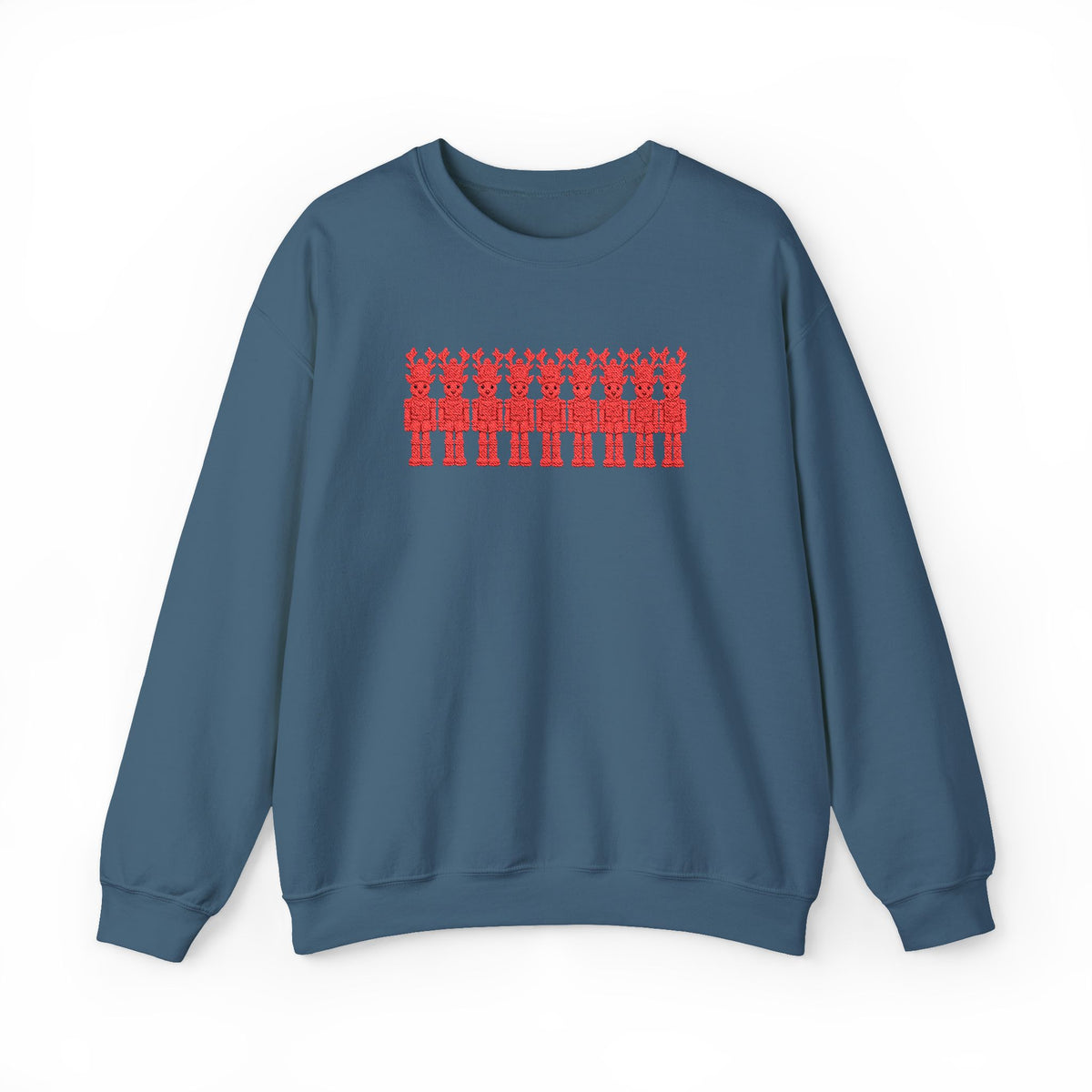 Red Nutcracker Christmas Sweatshirt | Embroidered Holiday Crewneck