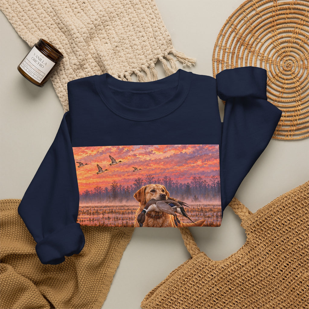 Golden Retriever Sunset Crewneck Sweatshirt