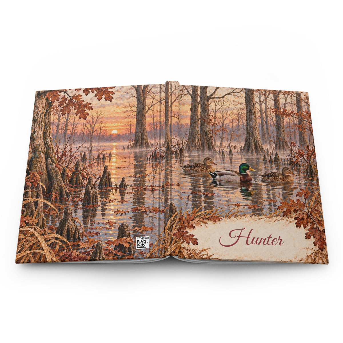 Duck Hunting Journal — Personalized Hardcover Lined Notebook (Hunter)