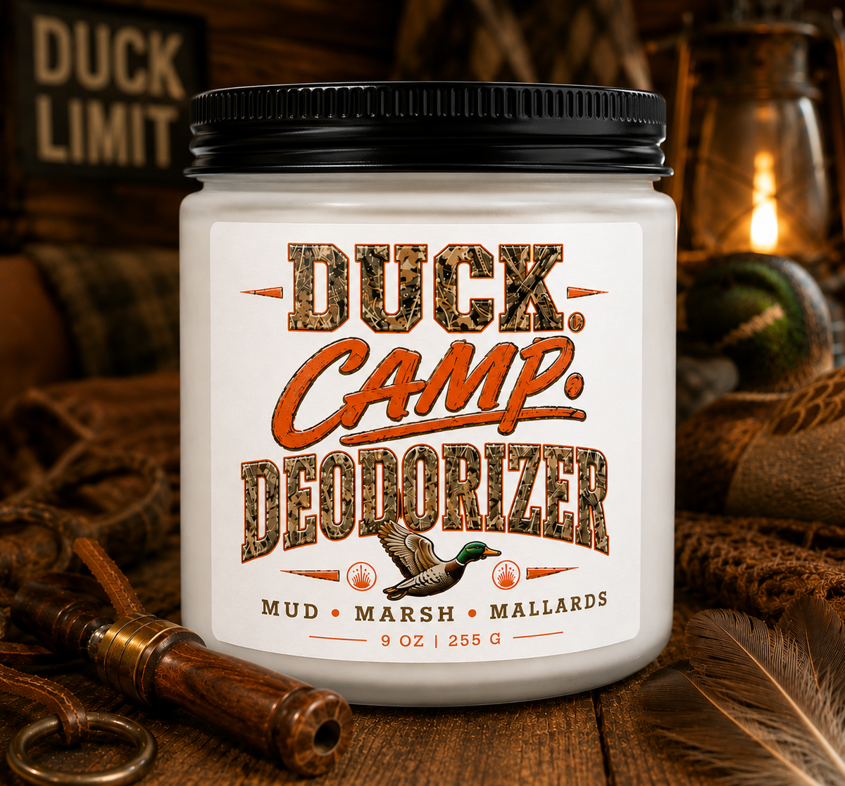 Duck Camp Deodorizer Scented Soy Candle — Mud Marsh Mallards 9oz