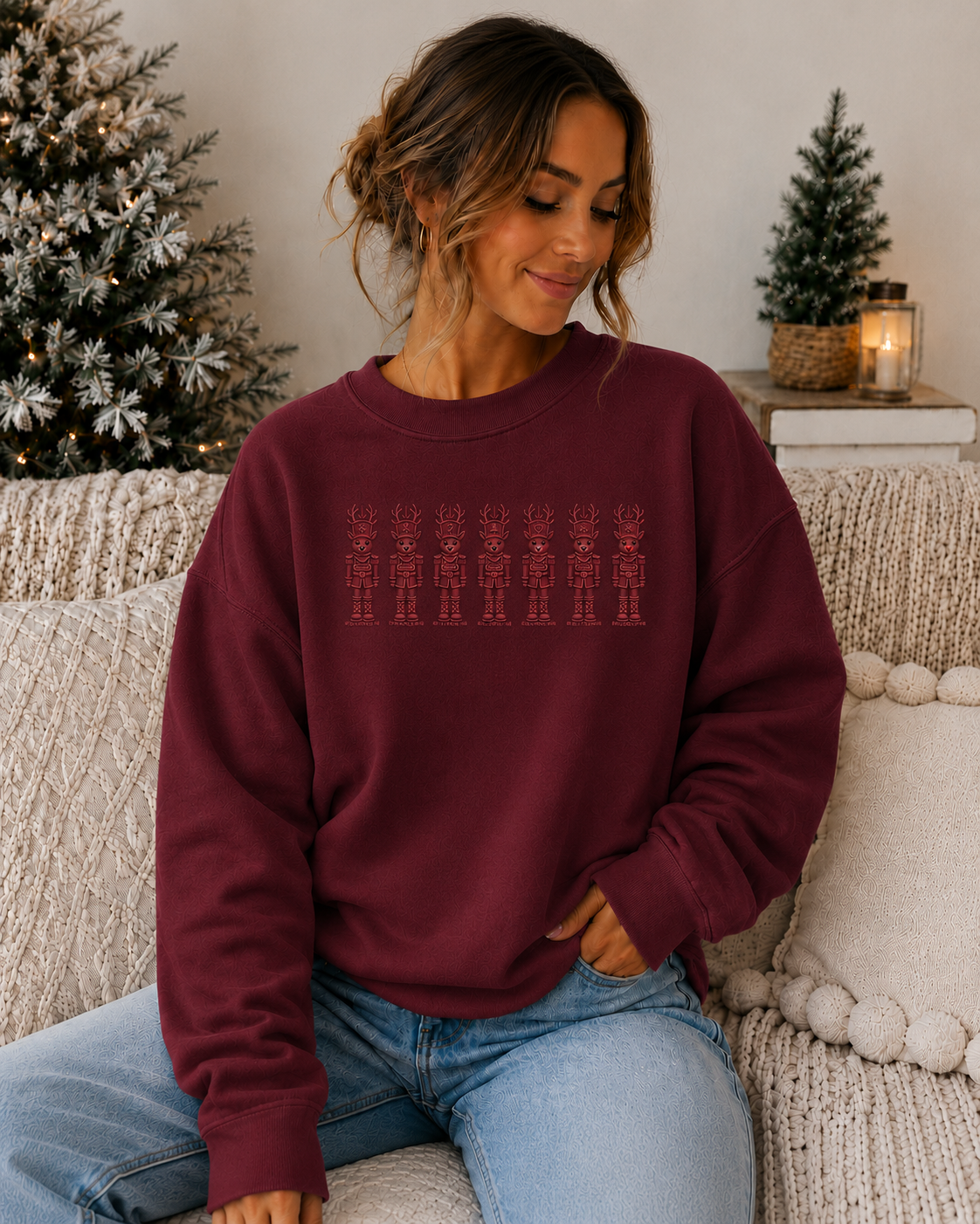 Nutcracker Ballet Embroidered Sweatshirt | Christmas Crewneck