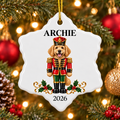 Personalized Black Lab Nutcracker Snowflake Ornament – Custom Names and Year