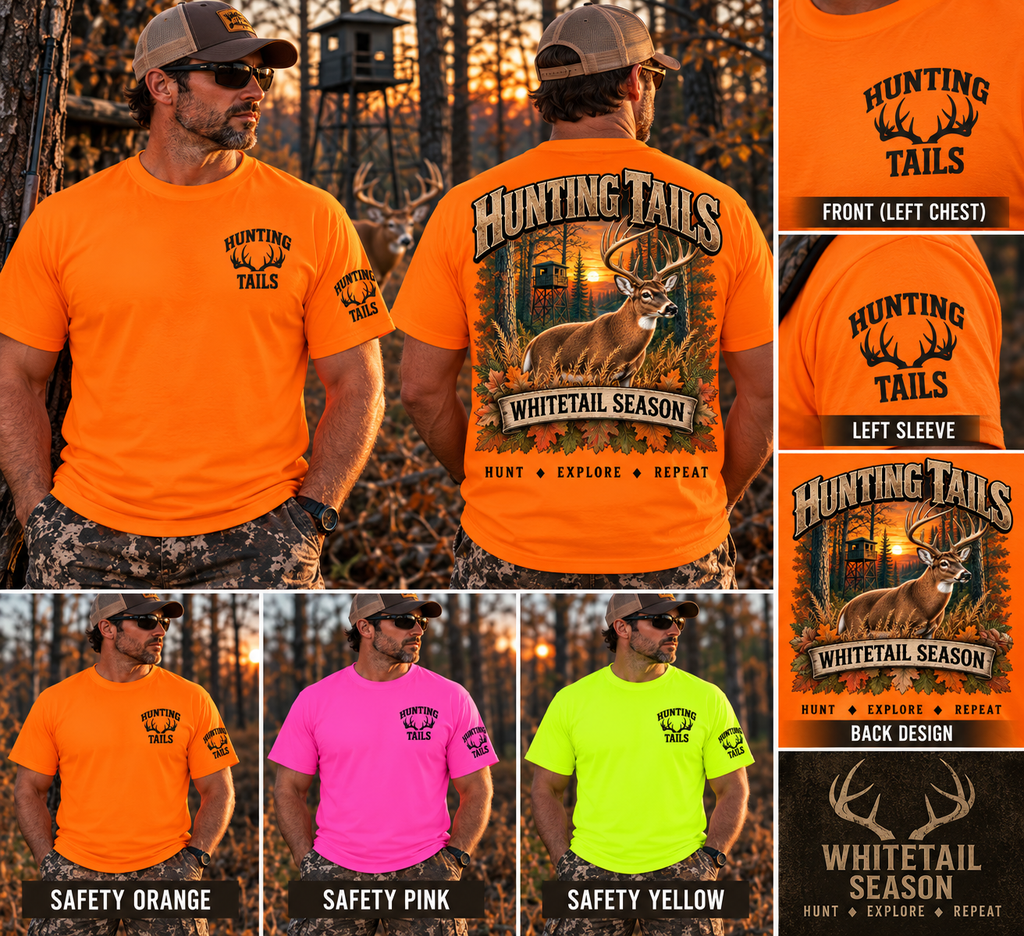 Whitetail Deer Hunting Shirt, Hunting Tails Tee, Deer Hunting T-Shirt, Buck Hunter Gift, Deer Season Shirt, Hunting Camp Shirt