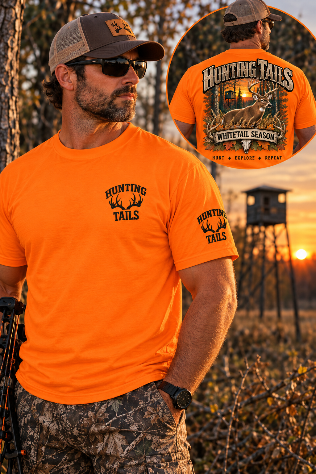 Whitetail Deer Hunting Shirt, Hunting Tails Tee, Deer Hunting T-Shirt, Buck Hunter Gift, Deer Season Shirt, Hunting Camp Shirt