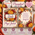 Personalized November Birth Flower Prayer Journal, Chrysanthemum Christian Notebook, Jeremiah 29:11 Bible Verse Gift for Her