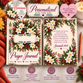 Personalized December Birth Flower Prayer Journal, Narcissus Christian Notebook, Jeremiah 29:11 Bible Verse Gift for Her