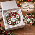 Personalized Christmas Ornament, Custom Name Family Keepsake, Holiday Wreath Ornament, Christmas Gift for Family, Friends or Memorial