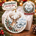 Personalized Christmas Ornament, Custom Name Family Keepsake, Hunter Ornament, Christmas Gift for Family, Friends or Memorial