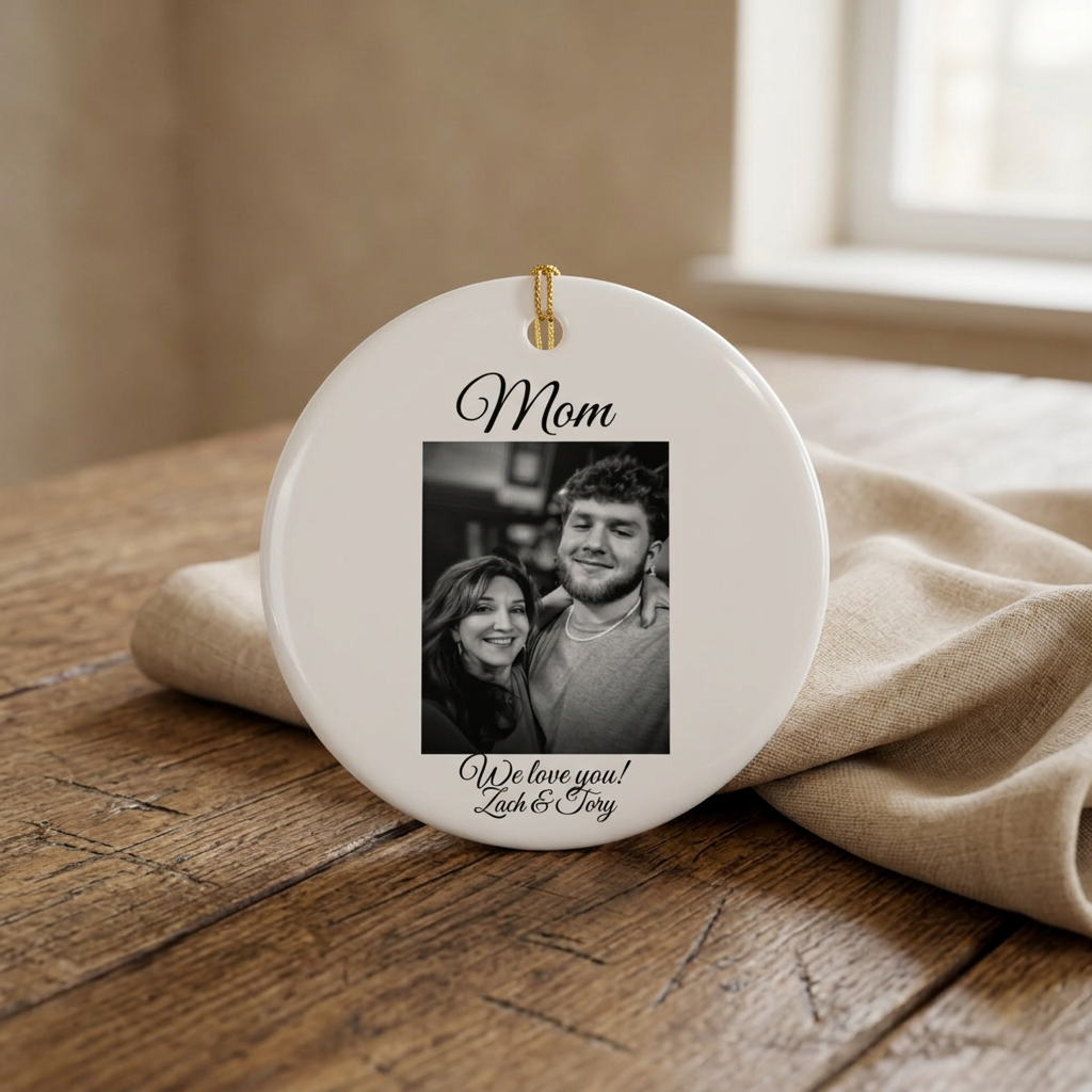 Personalized Christmas Ornament, Custom Name Family Keepsake, Holiday Wreath Ornament, Christmas Gift for Family, Friends or Memorial