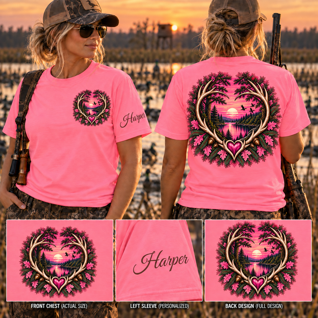 Deer Hunting Pink Shirt, Deer Hunting T-Shirt, Deer Hunter Gift, Deer Season Shirt, Hunting Camp Shirt, Pink Safety Shirt