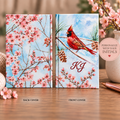 Cardinal Floral Hardcover Journal — Personalized Monogram Lined Notebook