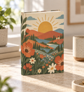 Hardcover Journal — Sunrise Wildflower Landscape Lined Notebook