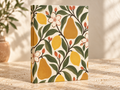 Hardcover Journal — Retro Citrus Pear & Lemon Floral Lined Notebook