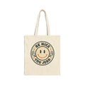 Be Nice You Jerk smiley tote, Canvas Tote Bag | retro smile face slogan