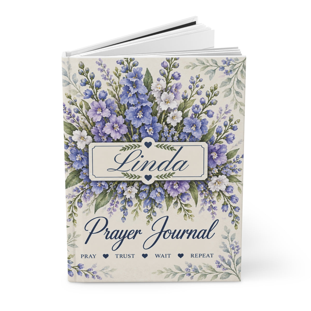 Personalized July Birth Flower Prayer Journal, Larkspur Christian Journal, Jeremiah 29:11 Notebook, Birthday Gift for Her, Faith Journal