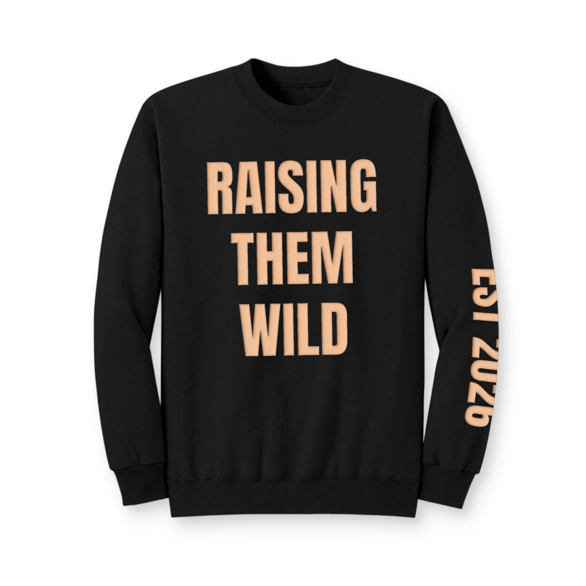 Personalized Hunting Mama Sweatshirt, Raising Them Wild, Hunter Orange Puff Sweatshirt, Custom Hunting Mom Gift