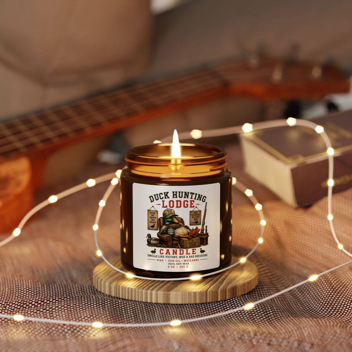 Duck Hunting Lodge Scented Soy Candle — Amber Jar