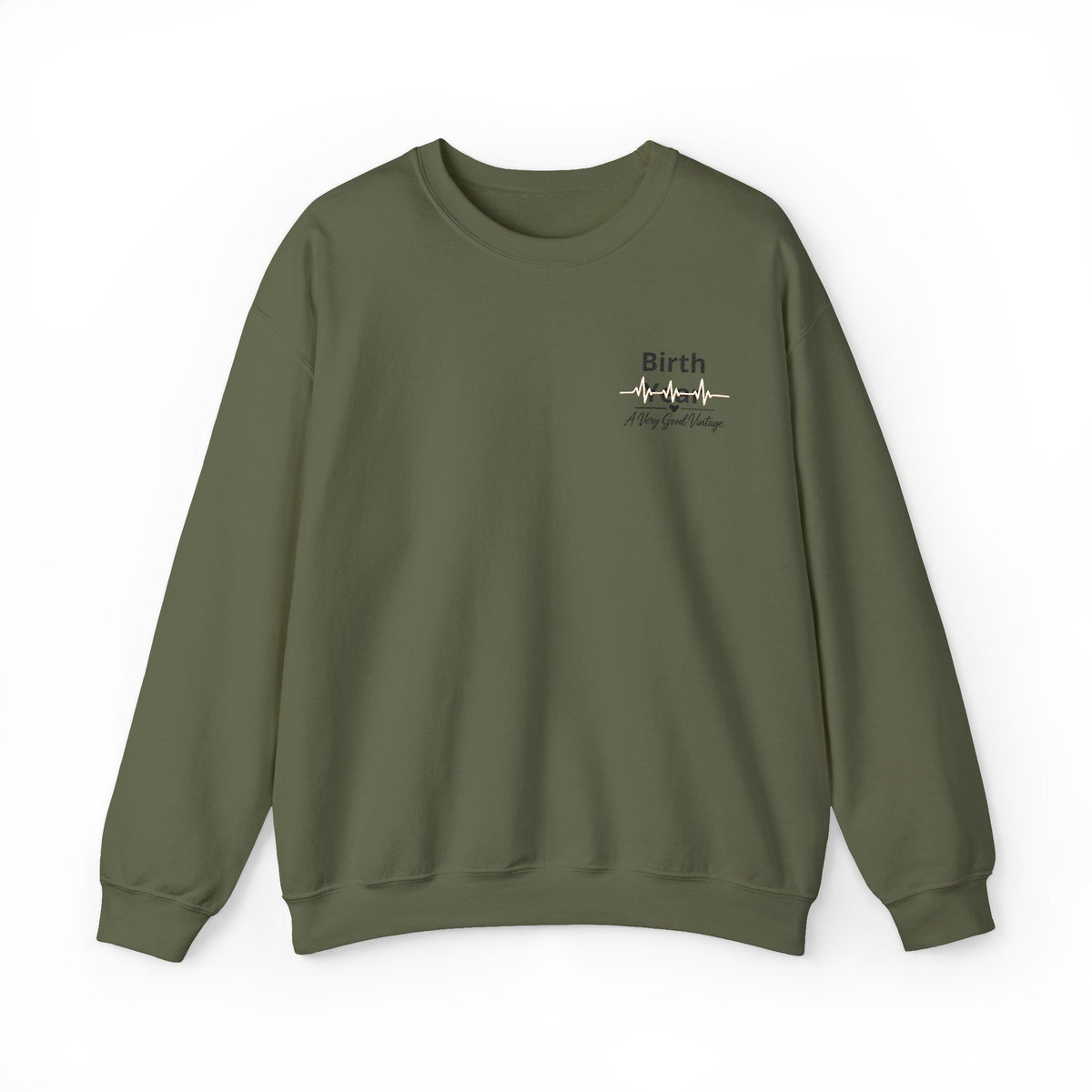 Birth Year Crewneck Sweatshirt — Personalized Vintage Heartbeat Design