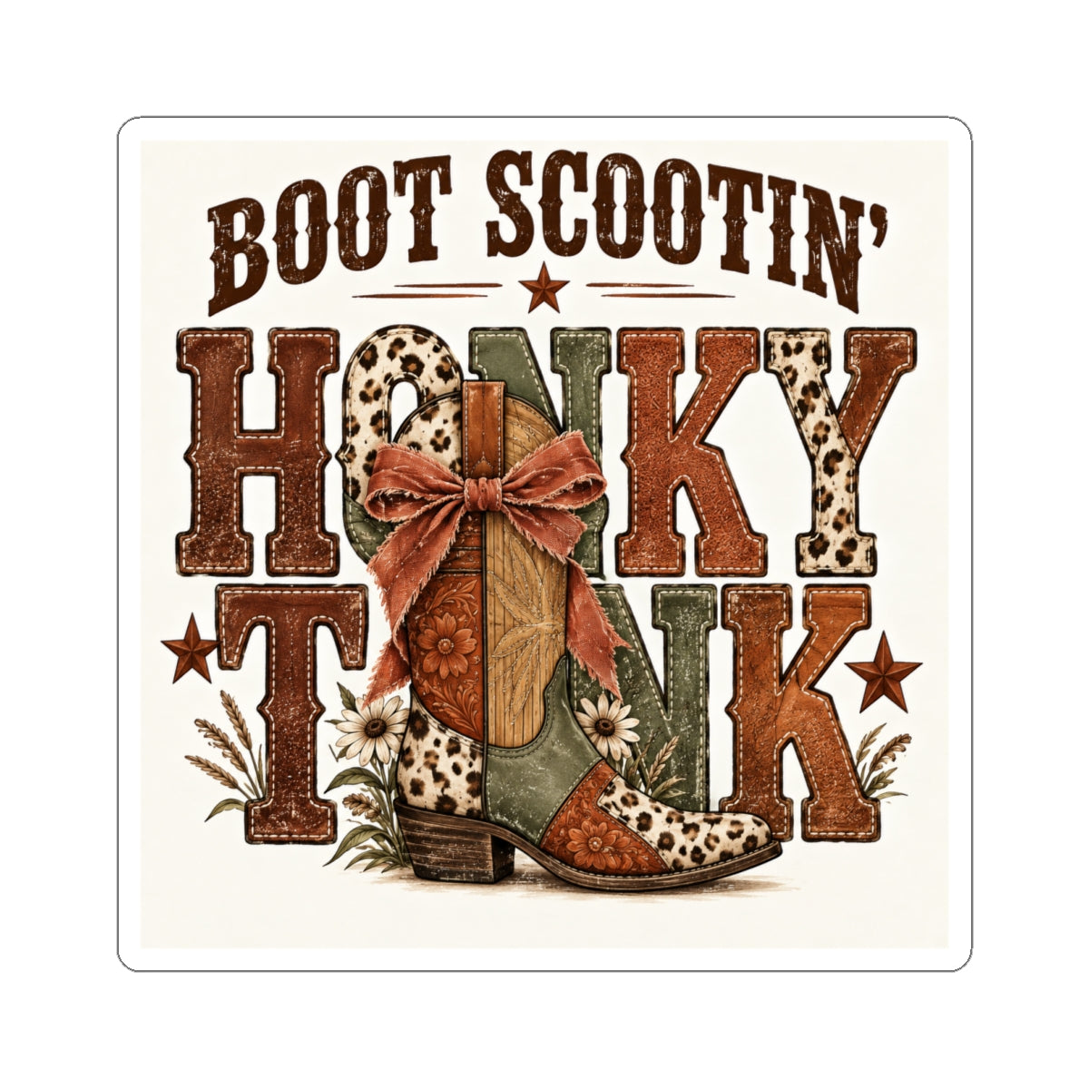 Boot Scootin' Cowboy Boot Sticker | Country Western decal