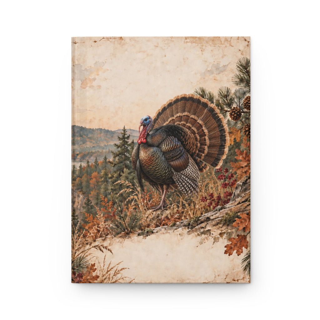 Autumn Turkey Hardcover Journal — Lined Fall Nature Notebook for Thanksgiving