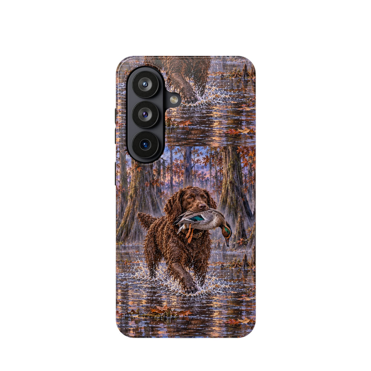 Clear Magnetic Phone Case — Boykin spaniel with Duck swamp