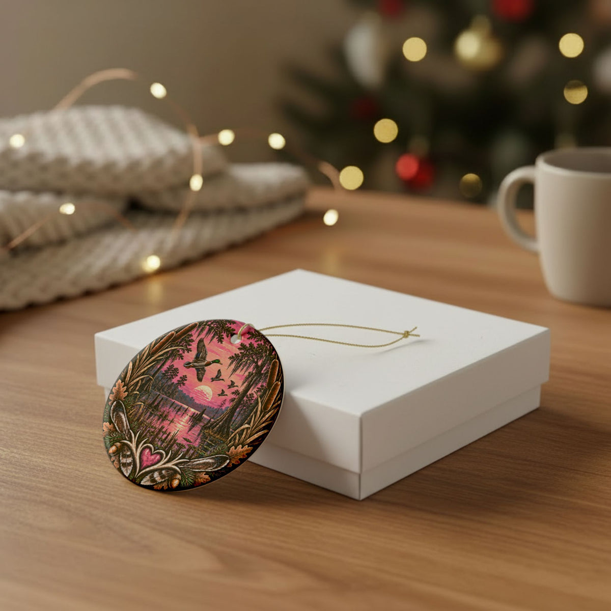 Personalized Pink Duck Hunter Ornament, Custom Name 2026 Christmas Keepsake, Hunting Roots Gift