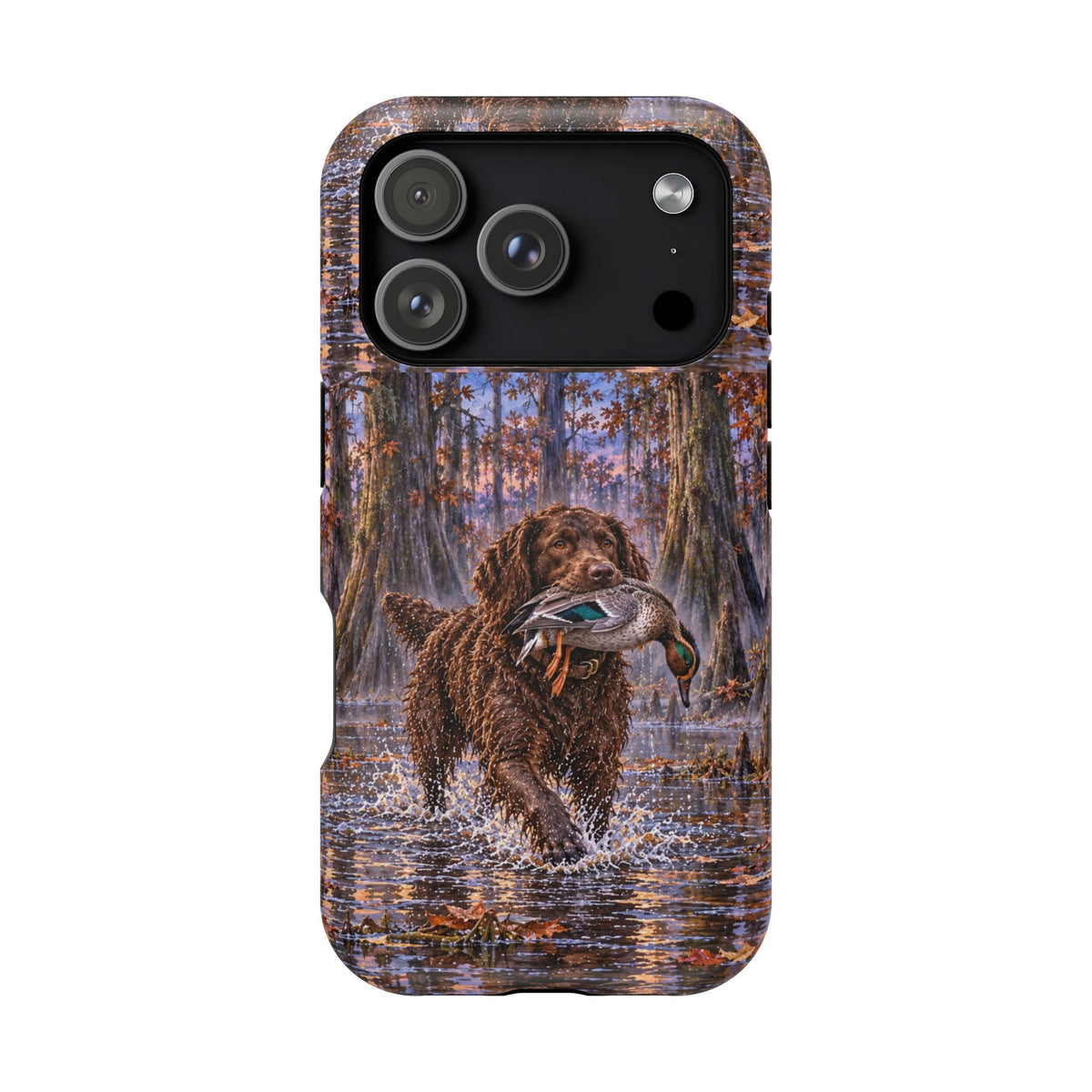 Clear Magnetic Phone Case — Boykin spaniel with Duck swamp