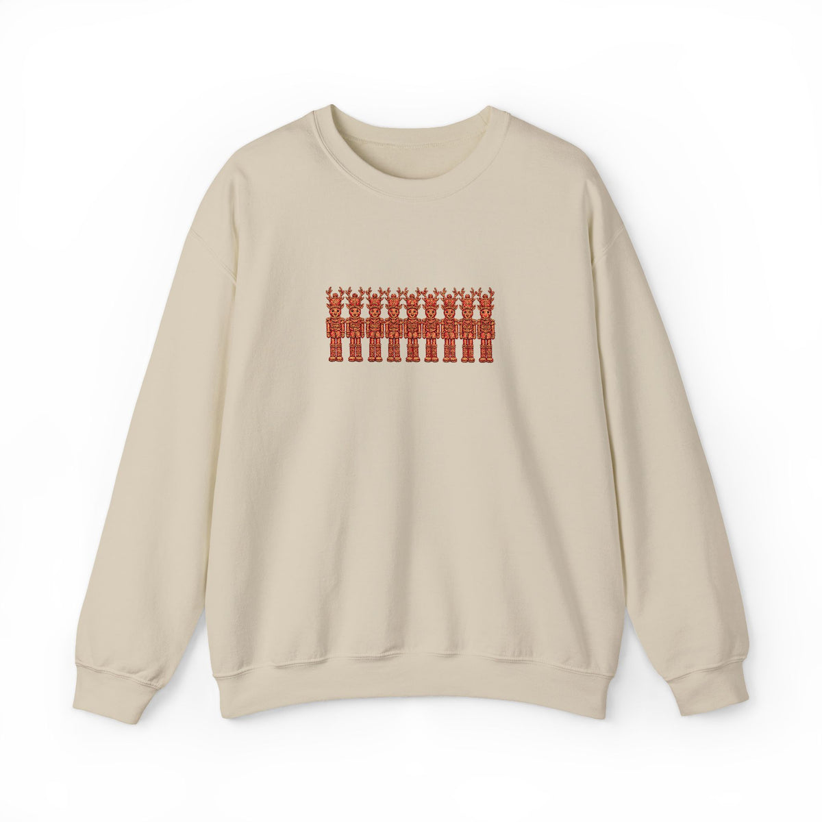 Dancing Nutcracker & Reindeer Embroidered Sweatshirt | Christmas Crewneck