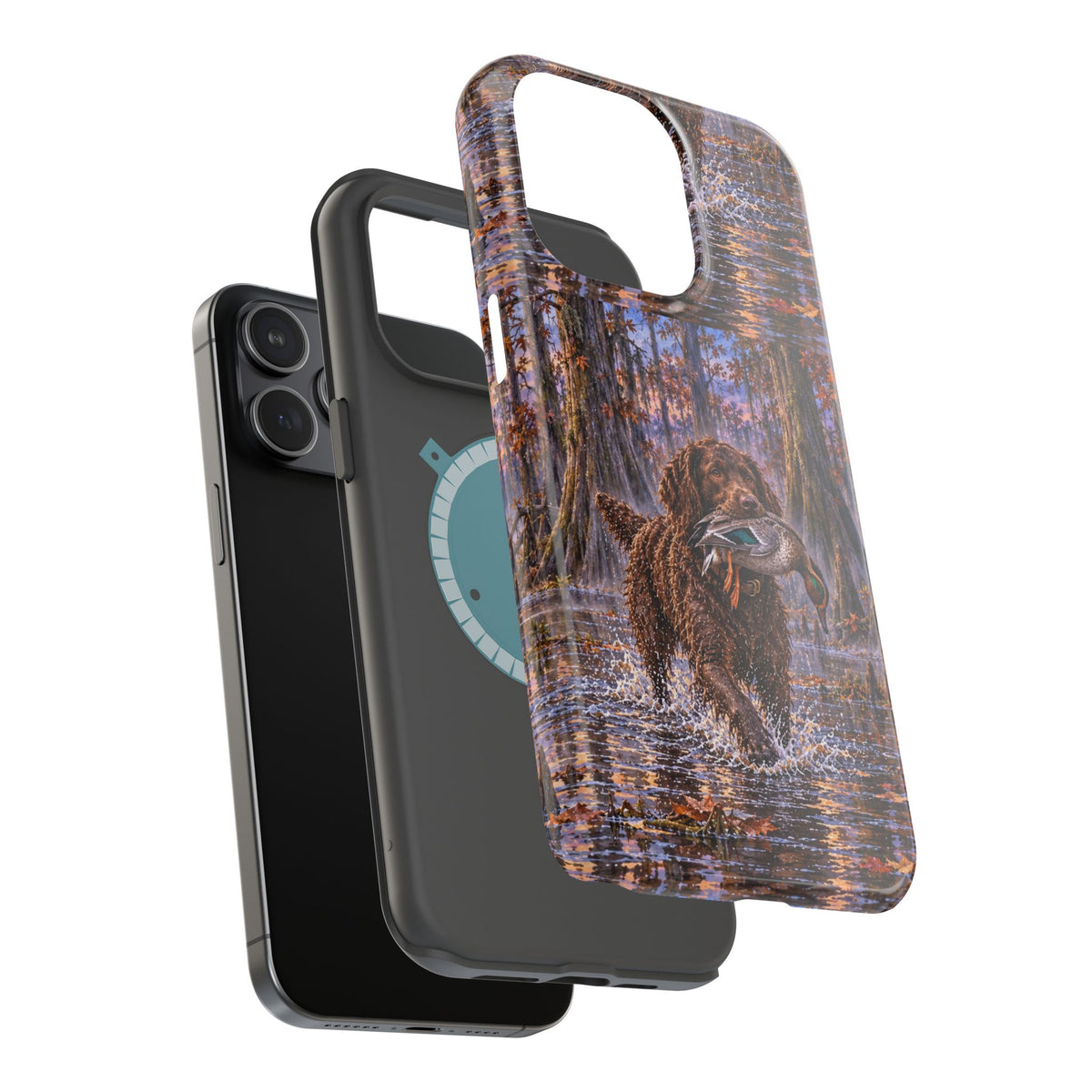 Clear Magnetic Phone Case — Boykin spaniel with Duck swamp