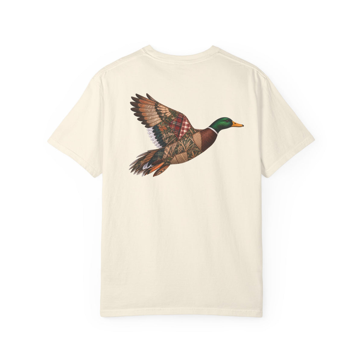Faux Patchwork Mallard Duck Shirt, Duck Hunting Tee, Rustic Duck Hunter Gift