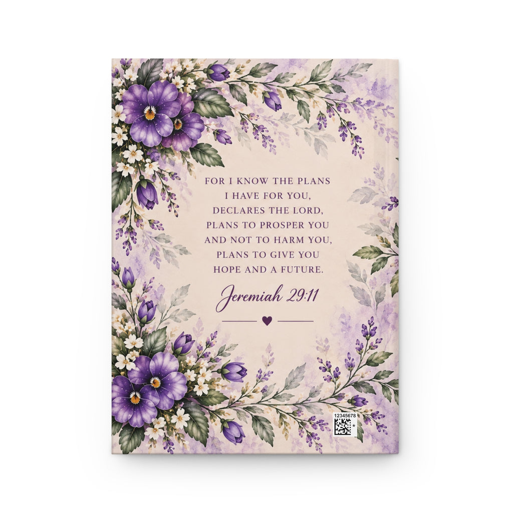 Personalized February Birth Flower Prayer Journal, Violet Christian Journal with Name, February Birthday Gift for Her, Bible Verse Journal