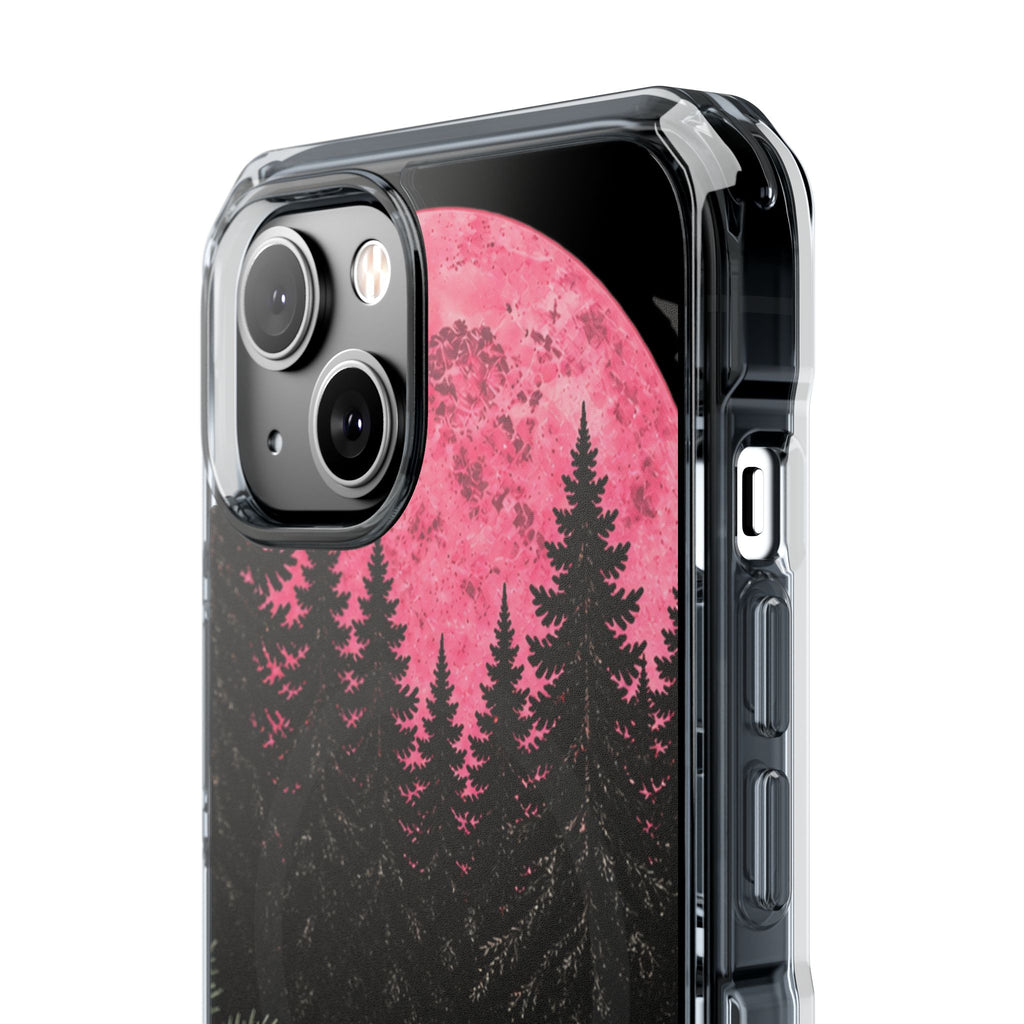 2026 Pink Moon Forest Phone Case — Clear Magnetic Protective Cover
