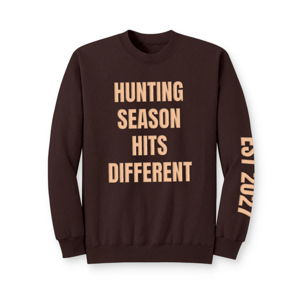 Personalized Hunting Mama Sweatshirt, Hunting Season Hits Different, Hunter Orange Puff Sweatshirt, Custom Hunting Mom Gift