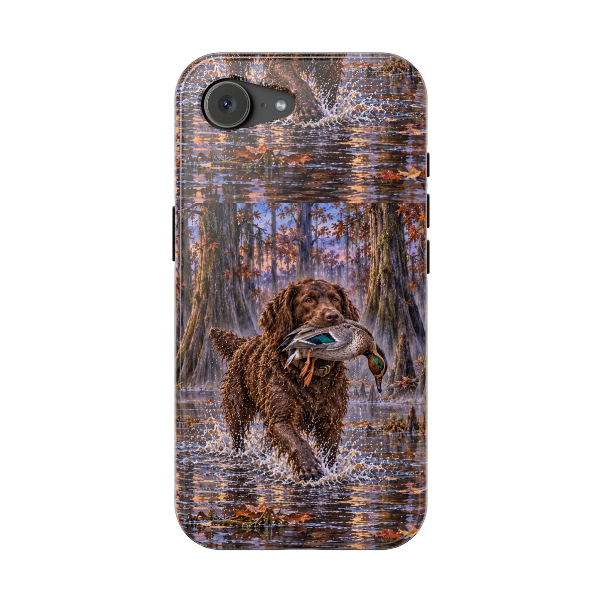 Clear Magnetic Phone Case — Boykin spaniel with Duck swamp