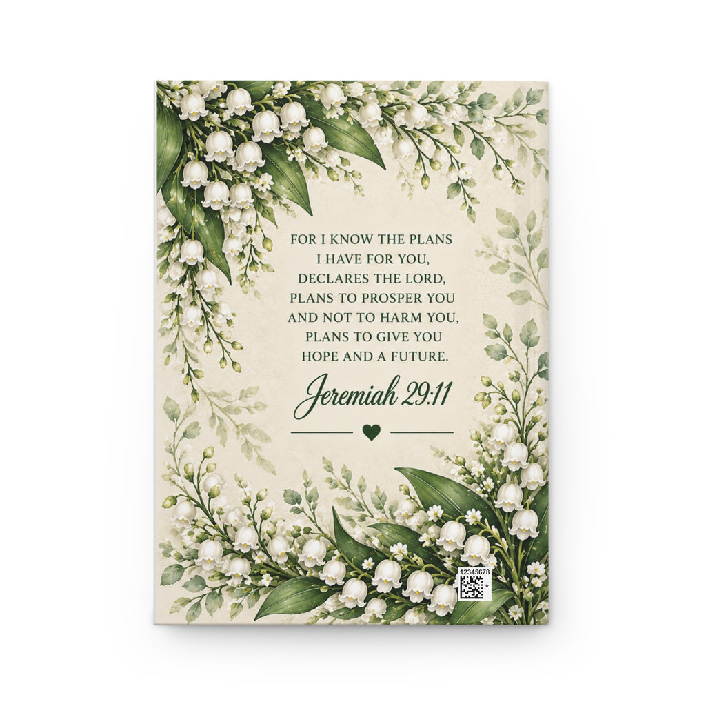 Personalized May Birth Flower Prayer Journal, Lily of the Valley Christian Journal with Name, May Birthday Gift for Her, Bible Verse Journal
