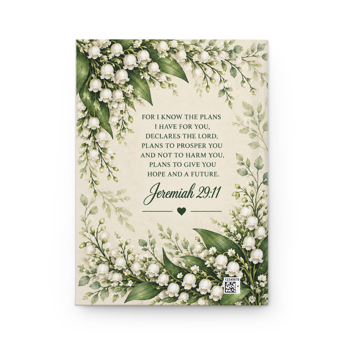 Personalized May Birth Flower Prayer Journal, Lily of the Valley Christian Journal with Name, May Birthday Gift for Her, Bible Verse Journal