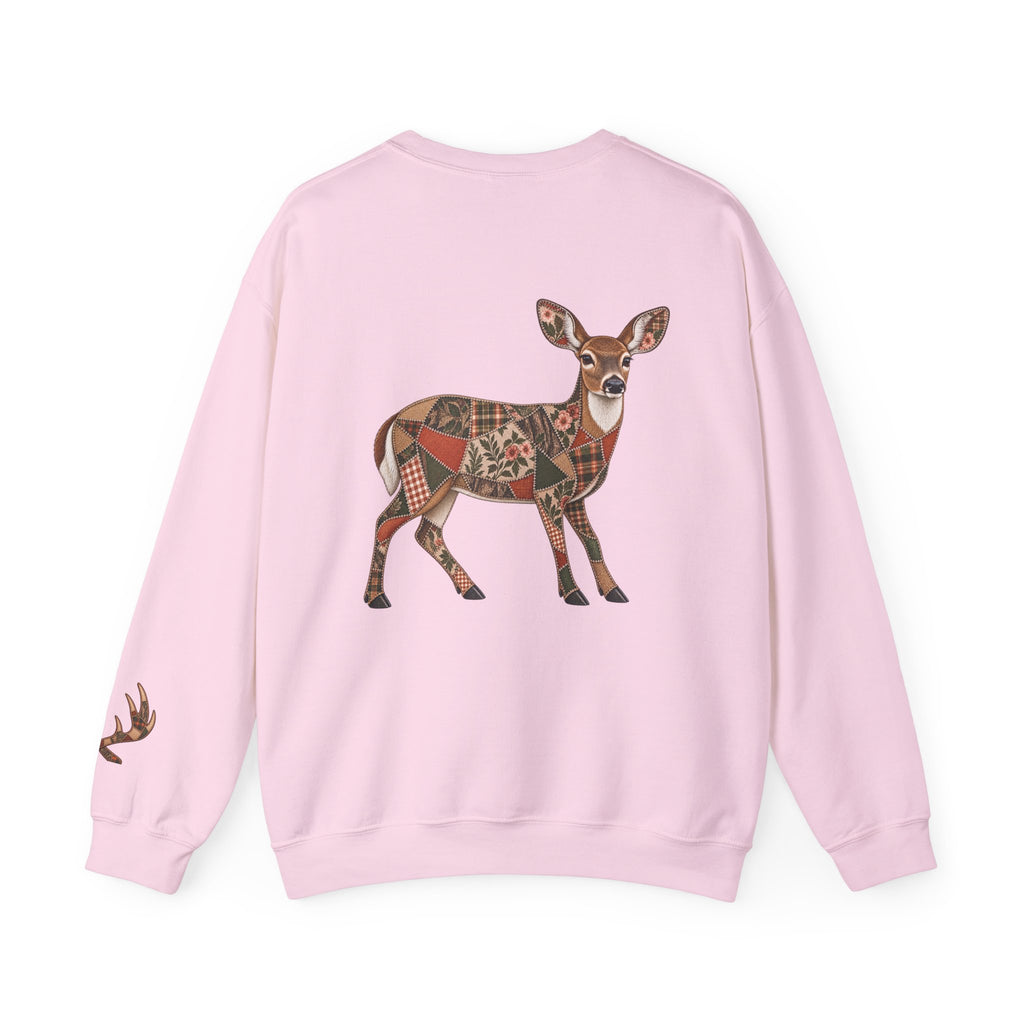 Faux Patchwork Doe Deer Shirt, Hunting Tee, Rustic Deer Hunter Gift