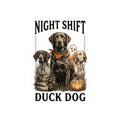 Night Shift Duck Dog Sticker | Spooky Hunting, Fall Pumpkin
