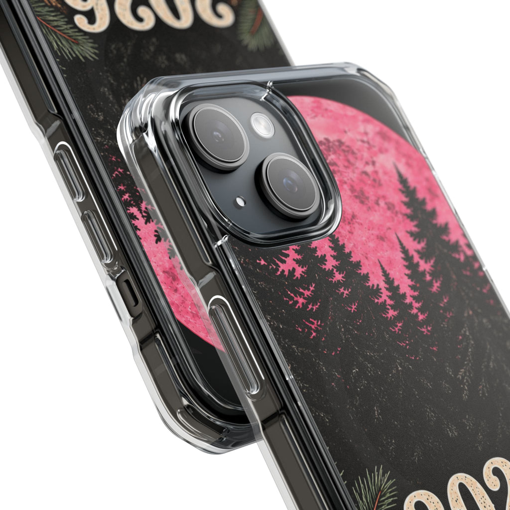 2026 Pink Moon Forest Phone Case — Clear Magnetic Protective Cover