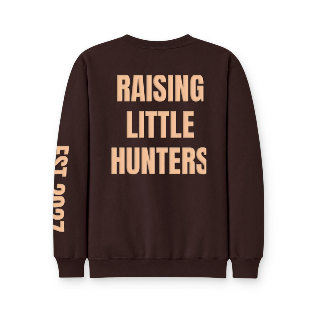 Personalized Hunting Mama Sweatshirt, Raising My Little Hunting Buddy Shirt, Hunter Orange Puff Sweatshirt, Custom Mom Hunting Gift