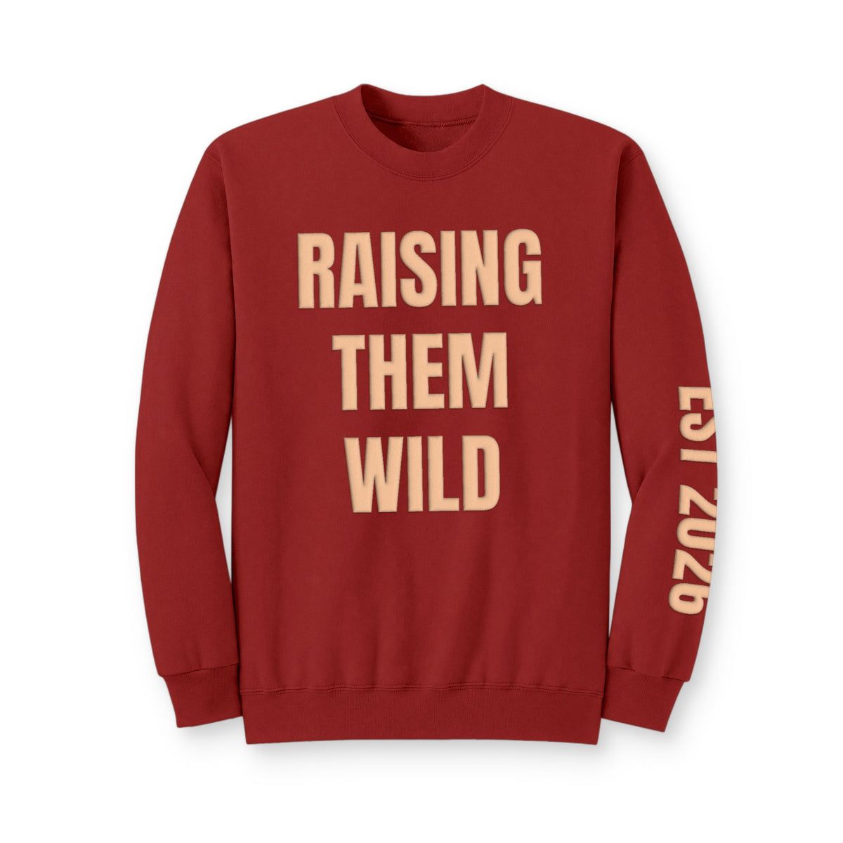 Personalized Hunting Mama Sweatshirt, Raising Them Wild, Hunter Orange Puff Sweatshirt, Custom Hunting Mom Gift