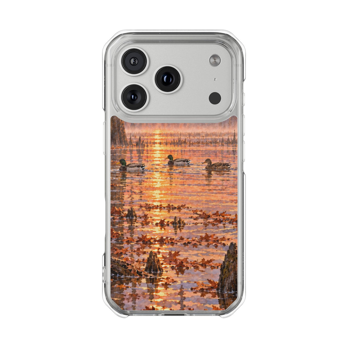 Clear Magnetic Phone Case — Ducks in lake